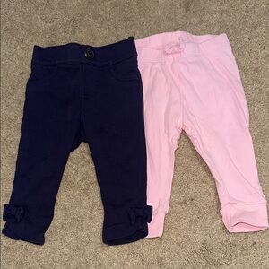 Gymboree Blue and Pink Leggings Soft Stretchy Fit